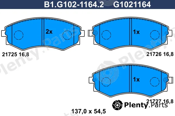 Galfer B1.G102-1164.2 — Brake Pad Set, disc brake