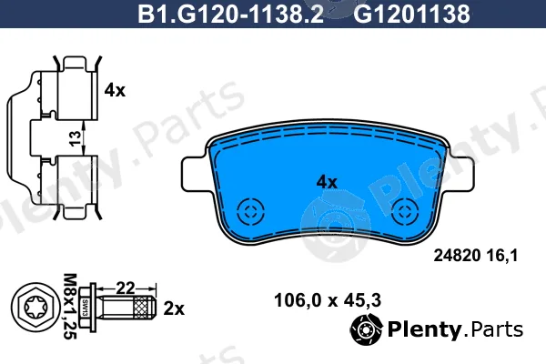 Galfer B1.G120-1138.2 — Brake Pad Set, disc brake