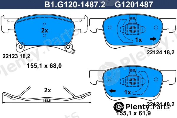 Galfer B1.G120-1487.2 — Brake Pad Set, disc brake
