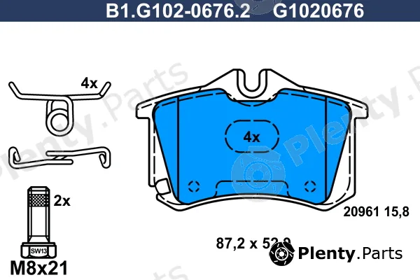 Galfer B1.G102-0676.2 — Brake Pad Set, disc brake