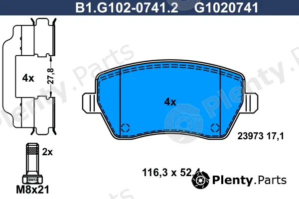 Galfer B1.G102-0741.2 — Brake Pad Set, disc brake