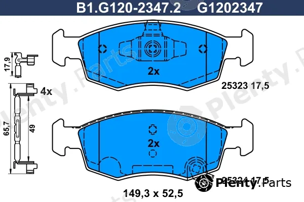 Galfer B1.G120-2347.2 — Brake Pad Set, disc brake