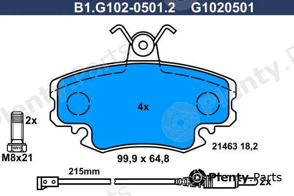 Galfer B1.G102-0501.2 — Brake Pad Set, disc brake