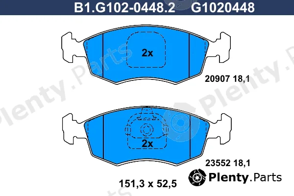 Galfer B1.G102-0448.2 — Brake Pad Set, disc brake
