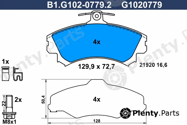 Galfer B1.G102-0779.2 — Brake Pad Set, disc brake
