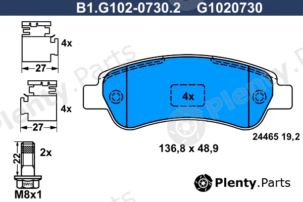 Galfer B1.G102-0730.2 — Brake Pad Set, disc brake