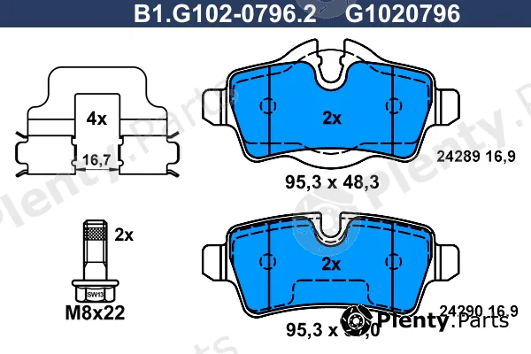 Galfer B1.G102-0796.2 — Brake Pad Set, disc brake