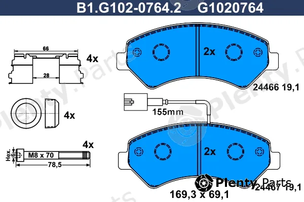 Galfer B1.G102-0764.2 — Brake Pad Set, disc brake
