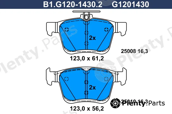 Galfer B1.G120-1430.2 — Brake Pad Set, disc brake