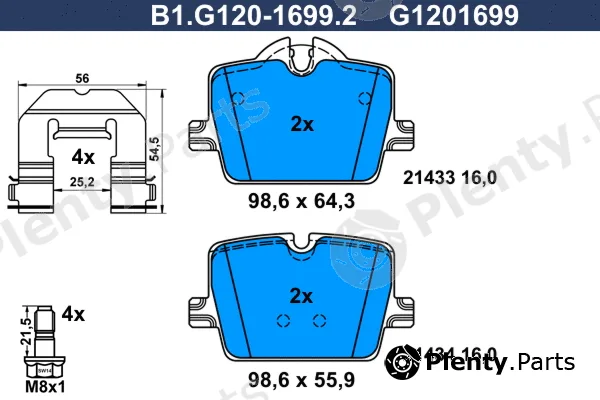Galfer B1.G120-1699.2 — Brake Pad Set, disc brake