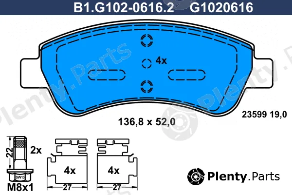 Galfer B1.G102-0616.2 — Brake Pad Set, disc brake