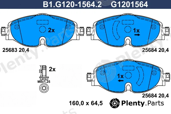 Galfer B1.G120-1564.2 — Brake Pad Set, disc brake