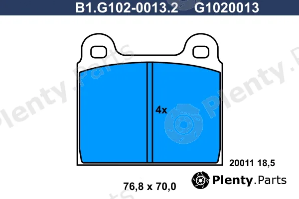 Galfer B1.G102-0013.2 — Brake Pad Set, disc brake
