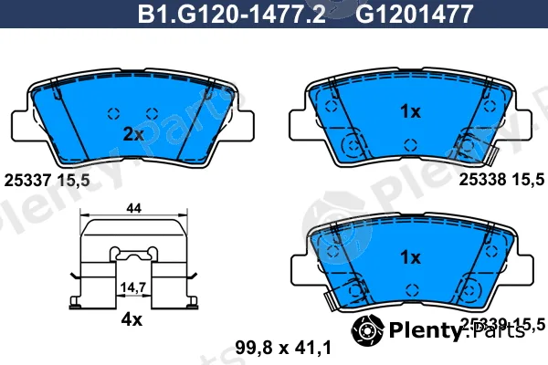 Galfer B1.G120-1477.2 — Brake Pad Set, disc brake
