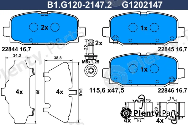 Galfer B1.G120-2147.2 — Brake Pad Set, disc brake