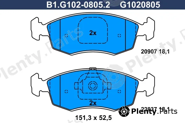 Galfer B1.G102-0805.2 — Brake Pad Set, disc brake