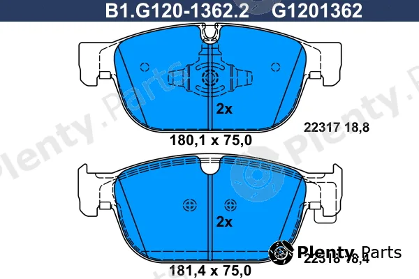 Galfer B1.G120-1362.2 — Brake Pad Set, disc brake