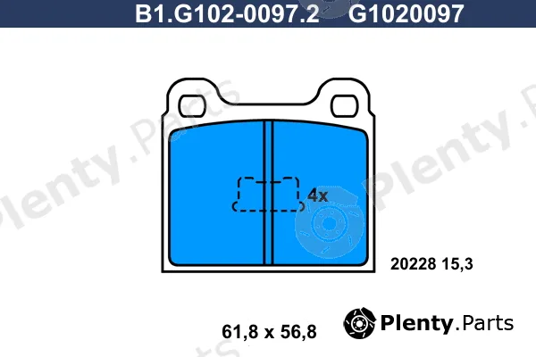 Galfer B1.G102-0097.2 — Brake Pad Set, disc brake