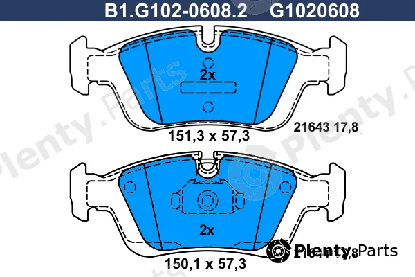 Galfer B1.G102-0608.2 — Brake Pad Set, disc brake