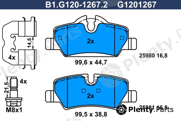 Galfer B1.G120-1267.2 — Brake Pad Set, disc brake
