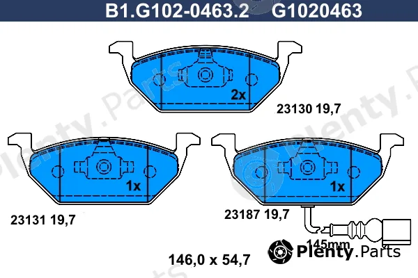 Galfer B1.G102-0463.2 — Brake Pad Set, disc brake
