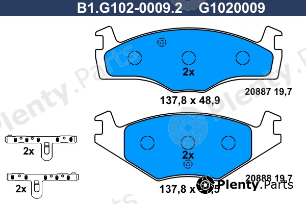 Galfer B1.G102-0009.2 — Brake Pad Set, disc brake