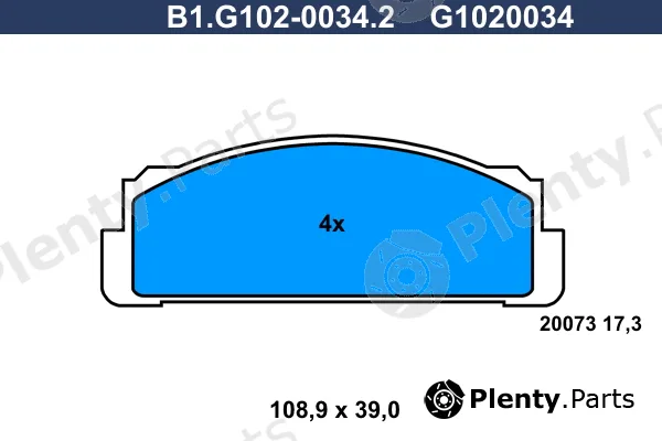 Galfer B1.G102-0034.2 — Brake Pad Set, disc brake