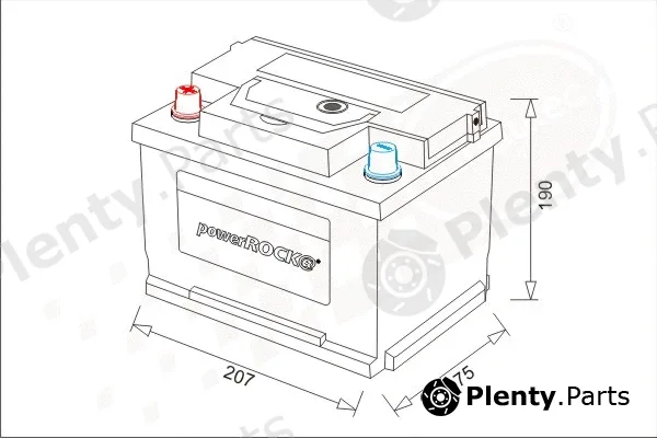 powerROCK BAT045LHN — Starter Battery