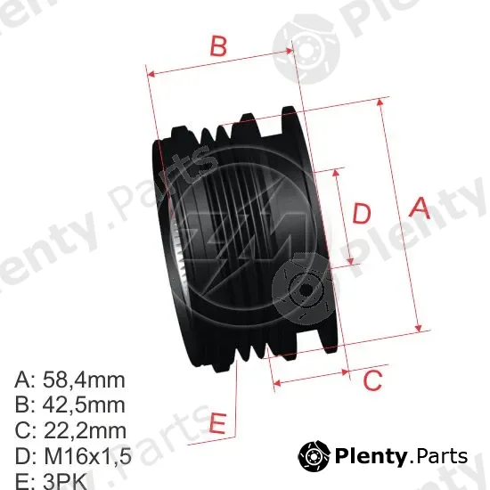 ZM ZM96.001.08 — Alternator Freewheel Clutch OAP/OWC Pulley