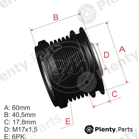 ZM ZM96.010.27 — Alternator Freewheel Clutch OAP/OWC Pulley