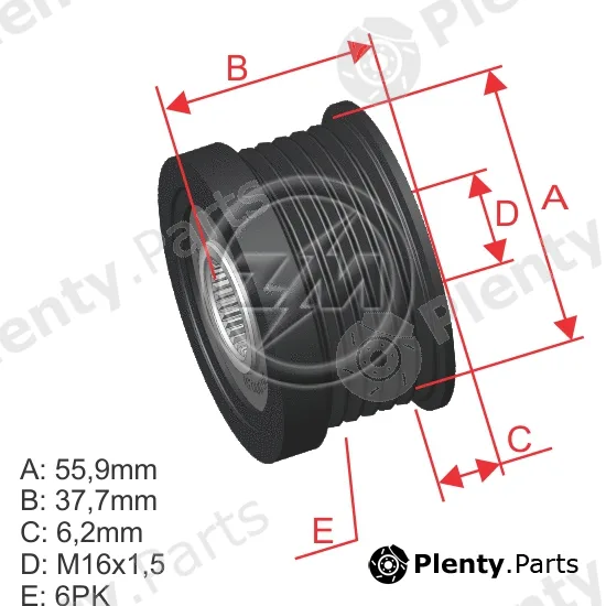 ZM ZM96.000.51 — Alternator Freewheel Clutch OAP/OWC Pulley