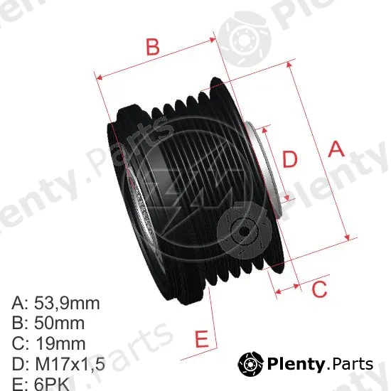 ZM ZM96.010.26 — Alternator Freewheel Clutch OAP/OWC Pulley