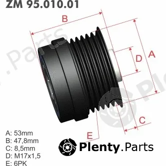 ZM ZM95.010.01 — Alternator Freewheel Clutch Decoupler Pulley