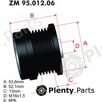 ZM ZM95.012.06 — Alternator Freewheel Clutch Decoupler Pulley