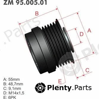 ZM ZM95.005.01 — Alternator Freewheel Clutch Decoupler Pulley