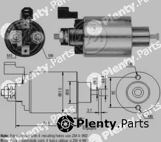 ZM ZM992 — Solenoid Switch, starter Solenoid Switch