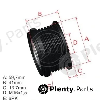ZM ZM96.012.82 — Alternator Freewheel Clutch OAP/OWC Pulley