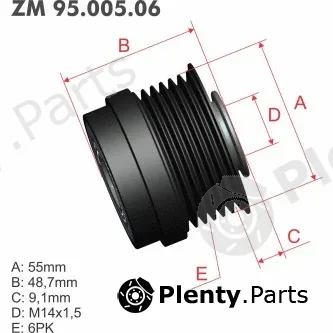 ZM ZM95.005.06 — Alternator Freewheel Clutch Decoupler Pulley