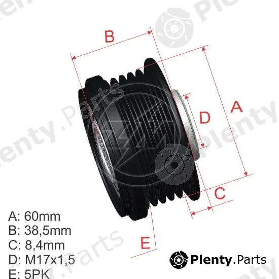 ZM ZM96.010.25 — Alternator Freewheel Clutch OAP/OWC Pulley