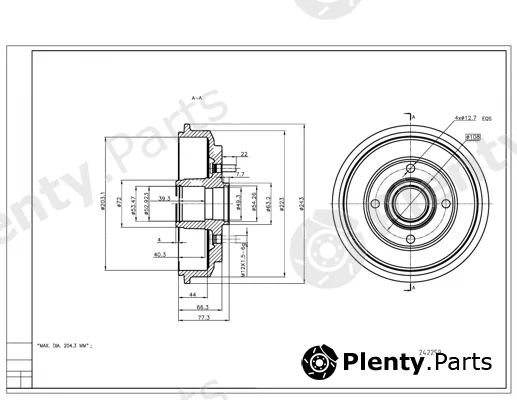 Hart 242259 — Brake Drum