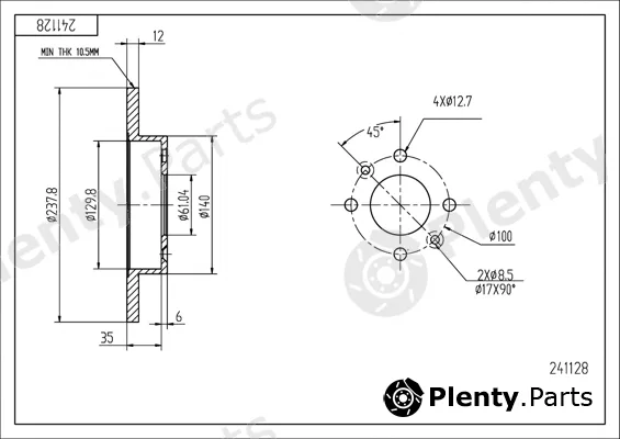 Hart 241128 — Brake Disc PREMIUM LINE