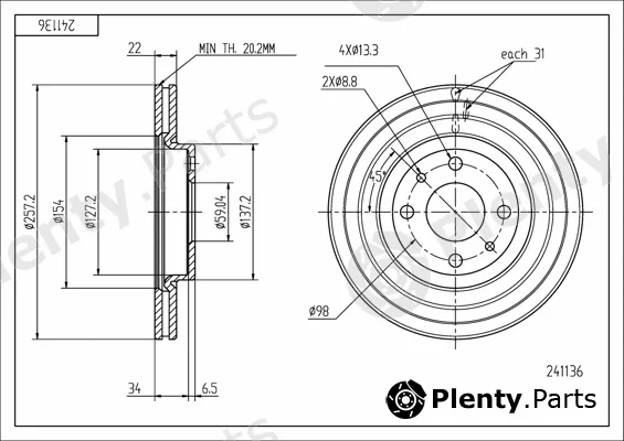 Hart 241136 — Brake Disc PREMIUM LINE
