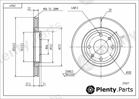 Hart 215671 — Brake Disc