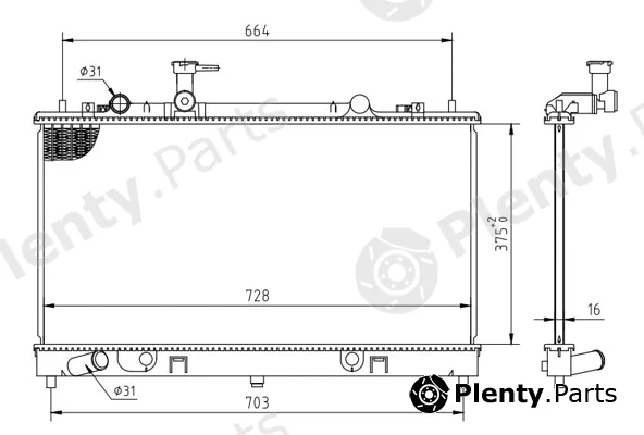 Hart 637153 — Radiator, engine cooling