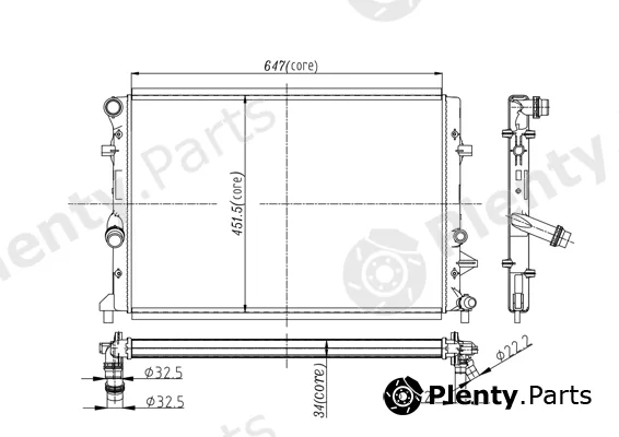 Hart 611169 — Radiator, engine cooling