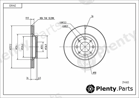 Hart 214165 — Brake Disc
