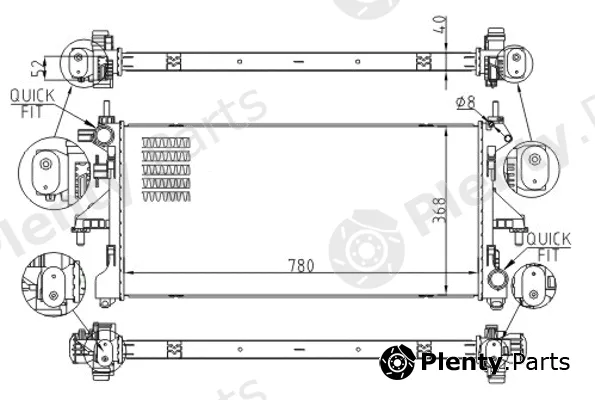 Hart 616608 — Radiator, engine cooling