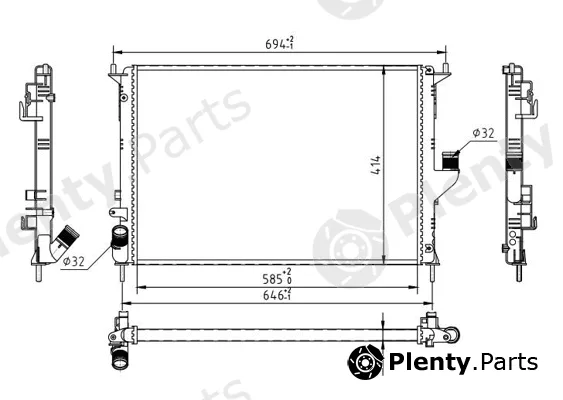 Hart 618148 — Radiator, engine cooling