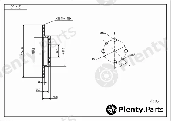 Hart 214163 — Brake Disc