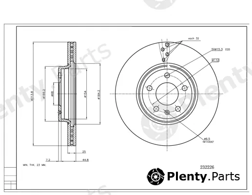 Hart 232226 — Brake Disc